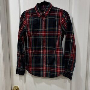 J. Crew Red & Navy Plaid Button-Down Shirt